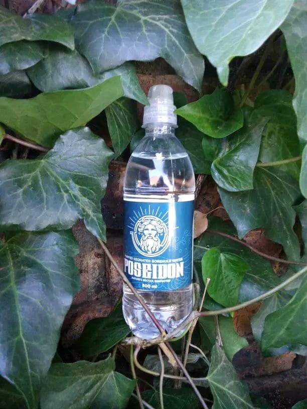 Sport bottle with poseidon mineral water